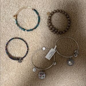 Alex and Ani Mixed Metal and Beaded Bracelets